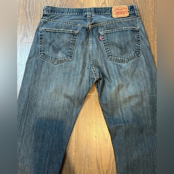 Levis Jeans Men's 34x32 501 Straight Leg Dark Wash Grey Denim Pants Adult y2k E - Picture 10 of 10